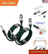 XLR Female to 1/4 Cable 15ft 2Pack, Balance 6.35mm TRS Plug to 3-pin XLR Fema...