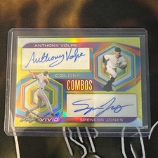 ANTHONY VOLPE SPENCER JONES Leaf Vivid Colorful Combos ROOKIE AUTO Yankees  8/50