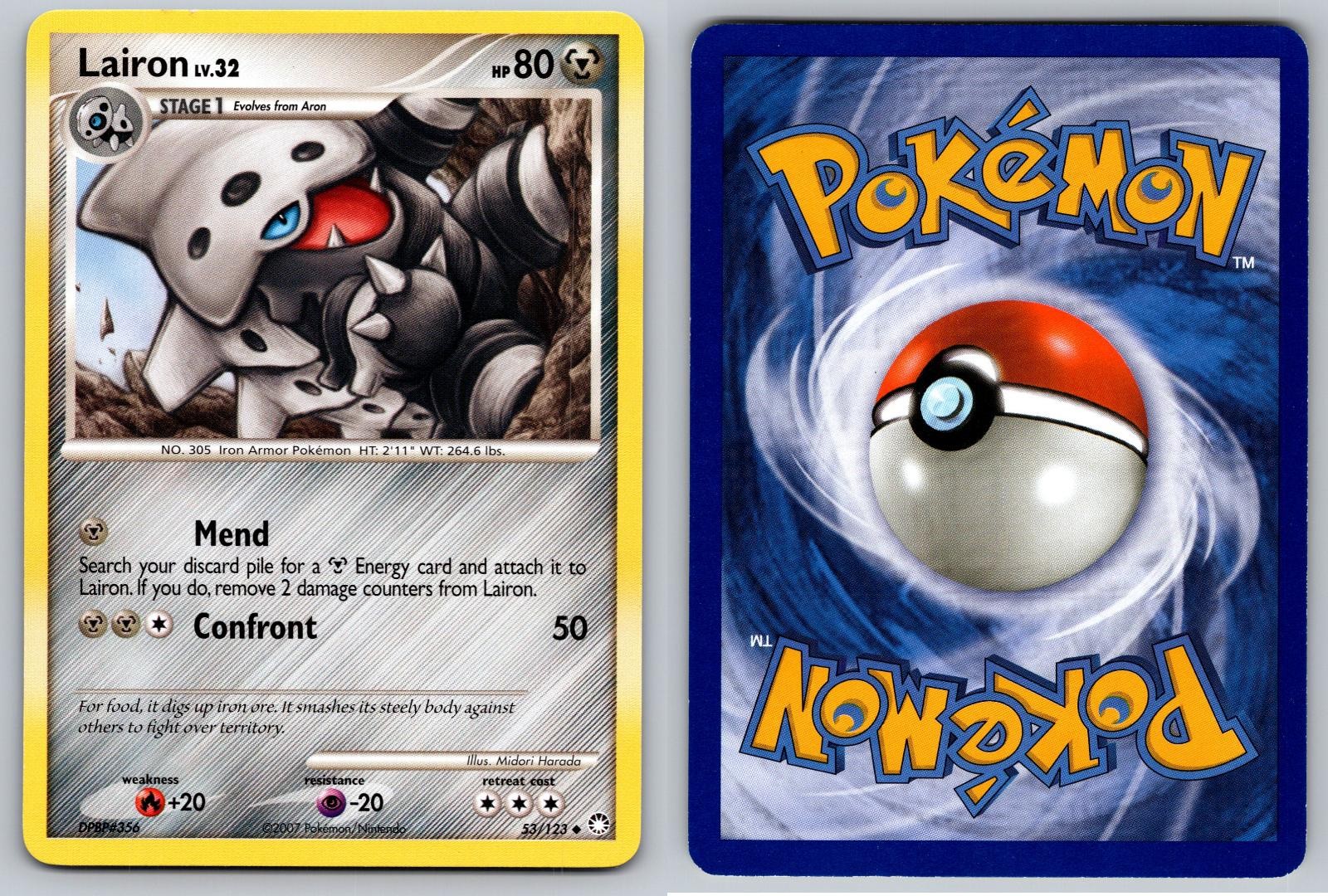LAIRON 53/123 UNCOMMON MYSTERIOUS TREASURES POKEMON NM/M