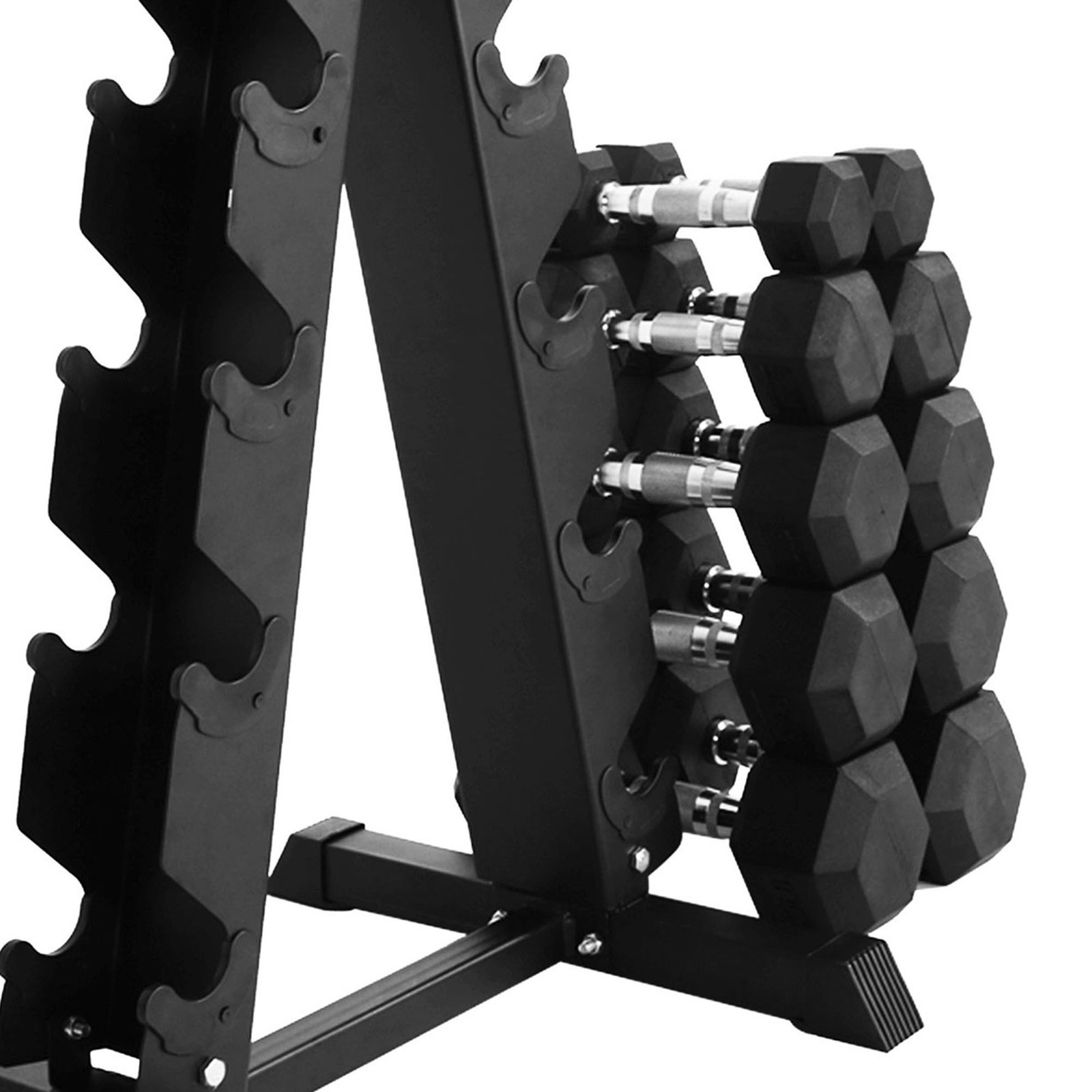 BalanceFrom Dumbbell Set with Stand, Rubber Home Gym Weights, 150lb (Open Box)