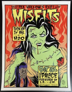 MISFITS Palace Hollywood Halloween 1997 ALAN FORBES Silkscreen Concert Poster