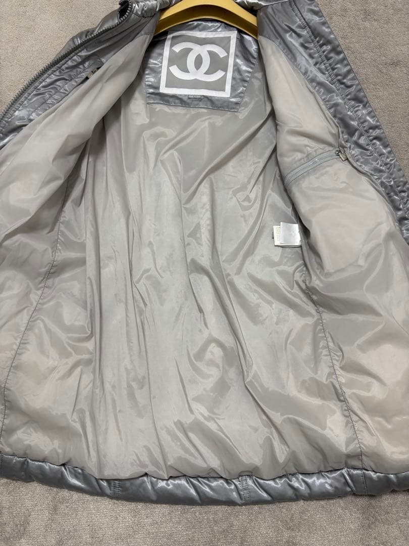 USED CHANEL SILVER DOWN JACKET ACCEPTABLE - image 4