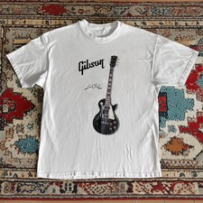 NEW Gibson Les Paul Electric Guitar T-Shirt White Heavy Cotton T-Shirt