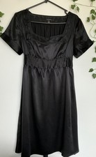 Ted Baker Silk Black Short Sleeve Dress Uk 10 Ted Size 2 Great Condition B28