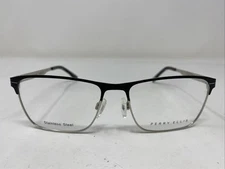Perry Ellis PE 408-2 55-16-140 Black/Chrome Full Rim Eyeglasses Frame &733