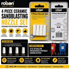 Rolson Ceramic Sandblasting Nozzle Set, 4 Piece - 2.4mm, 2.7mm, 3.2mm & 3.6mm
