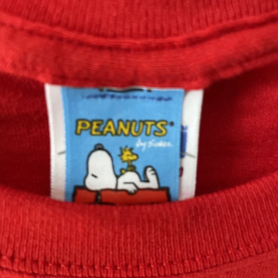 Peanuts Mens T Shirt Red Graphic Large Christmas Cotton Crew Neck Short Sleeve - Image 2 of 4