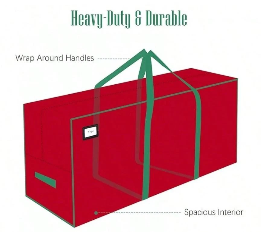 New Heavy Duty Waterproof Christmas Tree Storage Bag Fits Up to 9ft Tall, Red - Image 3 of 3
