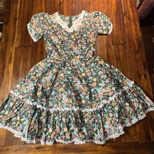 Vintage 70s Malco Modes Partners Please Floral Square Dance Dress Size 10 USA
