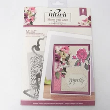 Crafter's Companion "Bloom with Grace" Sympathy Stamp + Die Set Nitwit - NEW
