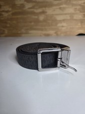 Michael Kors Reversible Belt MK Logo Signature Belt Black/Brown Silver Buckle M