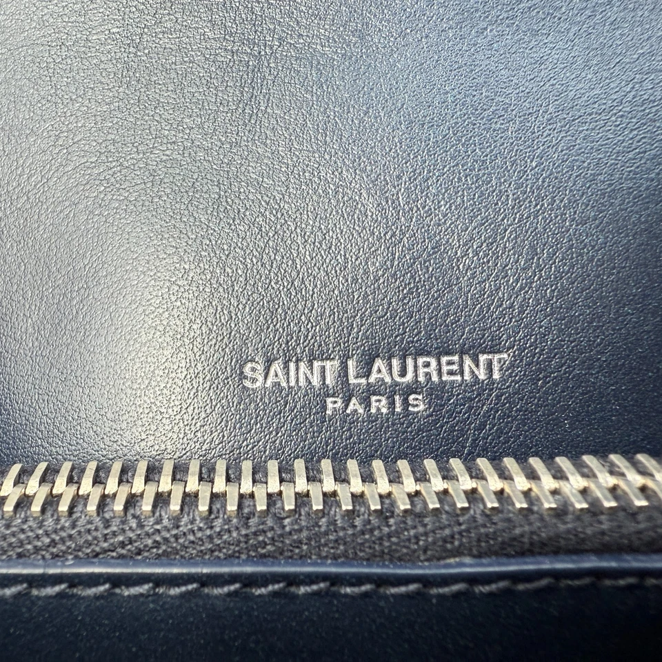 Bolso de Hombro YSL Saint Laurent West Hollywood - Terciopelo - Pequeño - Azul - Raro Foto 4 de 4