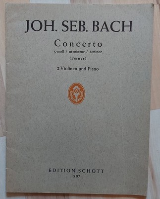 Joh. Seb. Bach Concerto 2 Violinen Piano Edition Schott 907 Noten Musik c-moll