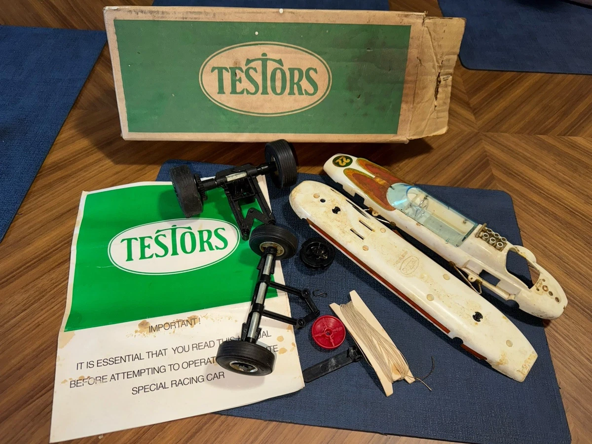 Vintage TESTORS INDY 500 voiture de course GAS POWER attache SPRITE