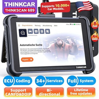  2026 ThinkScan 689 Auto OBD2 Diagnostic Full System Car Scanner Bidirectional