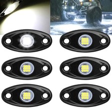LED Rock Lights 6 Pod Waterproof LED Neon Underglow Light for Car 6 Pods White