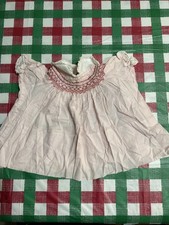 Vtg Polly Flinders Hand Smocked Dress Baby 12 mos