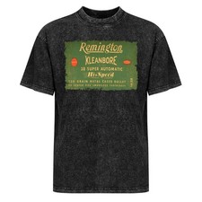Camiseta Remington Kleanbore 38 Super Automática Vintage Caja Munición Lavado Mineral