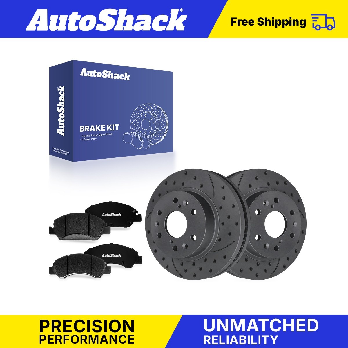 Front Drilled Slotted Brake Rotors Ceramic Pads for 2005-2018 GMC Sierra 1500