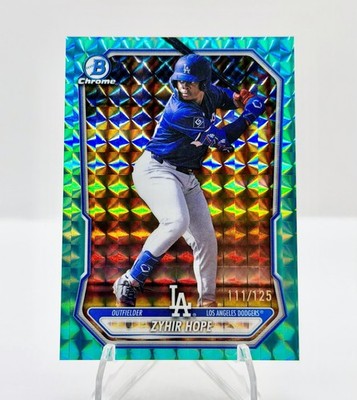 ZYHIR HOPE 2026 Bowman Chrome Aqua X-Fractor /125 Dodgers #BCP-86 RARE SP MINT