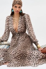 BNWT Rixo Meera Antelope Spot Chiffon Gown Dress Size 2XS PRP: £525