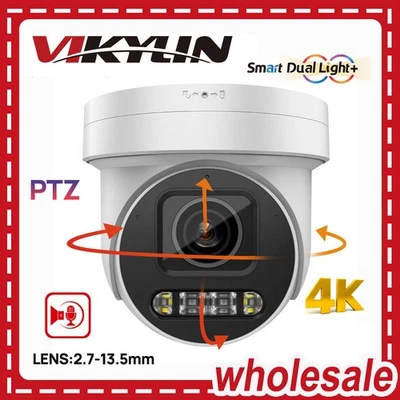 Vikylin 4K 8MP 5X Optical Zoom PTZ IP Camera Full color+IR 2way Audio 2.7-13.5mm