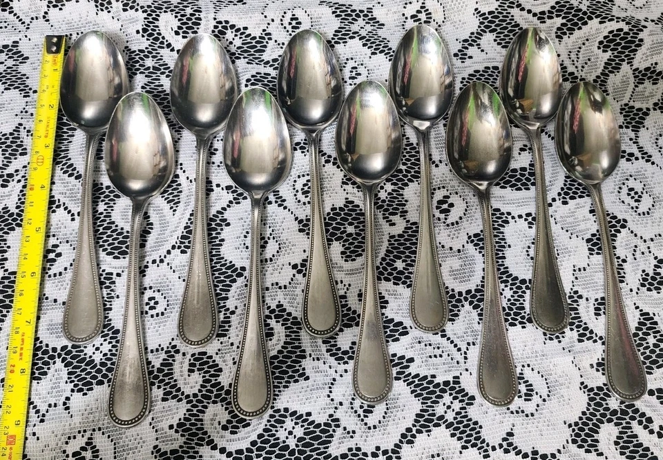 LOT OF 10 ECKO ETERNA JAPAN STAINLESS STEEL BASTILLE "7 3/8"OVAL SOUP SPOONS🍲🥄 - Image 4 of 4