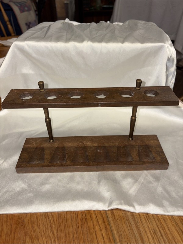 Swank Genuine Walnut  6 Pipe holder  Made In Japan