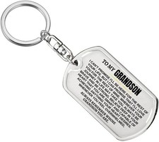 To My Grandson Keychain Inspirational Remember Whose You Are...