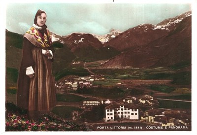 Valle d'Aosta - Porta Littoria - La Thuile - Costume and Panorama - fg vg1941