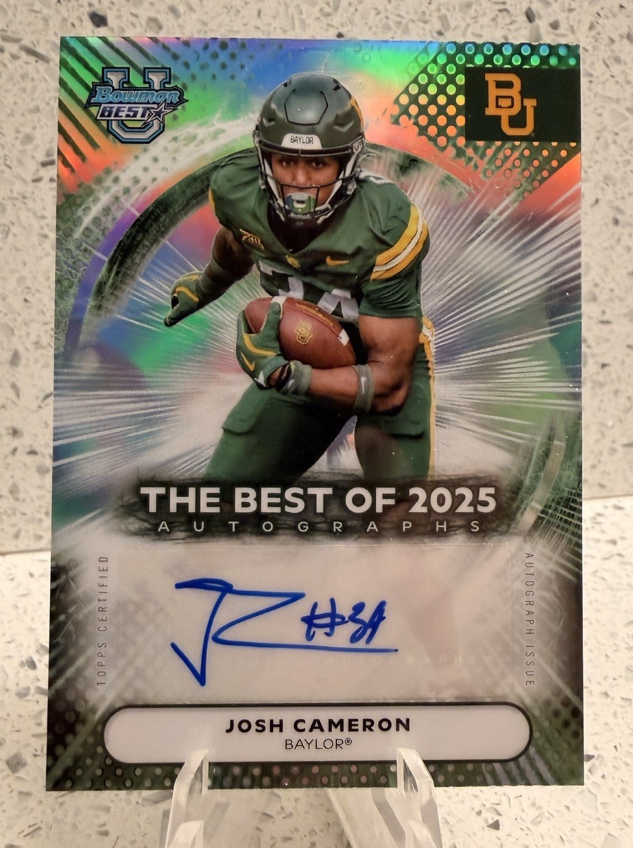 2025 Bowman University Best - Josh Cameron Auto - Baylor Rookie Autograph