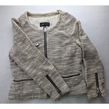 MNG Casual Zip Up Tweed Blazer Size Medium