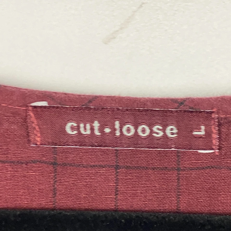 Túnica Columpio Corte Suelta Lino Talla Grande Borgoña Bolsillos Mangas 3/4 Lagenlook Foto 4 de 4