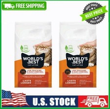 2 BAG WORLD'S BEST CAT LITTER Low Tracking  Dust Control Multiple Cat Unscented