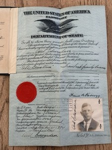 VINTAGE PASSPORT USA 1925 TRAVEL GREEN COVER