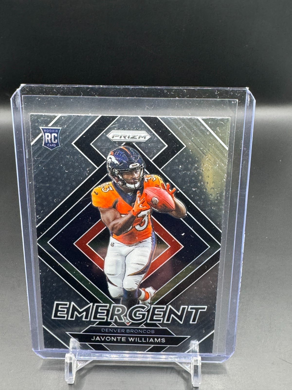 Javonte Williams 2021 Panini Prizm Emergent Rookie Card Base RC #E-15 Broncos
