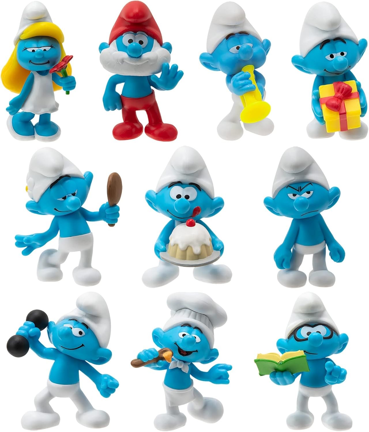 The Smurfs 40TH Anniversary Classic Figure 10 Pack - Features 2-Inch Smurfett