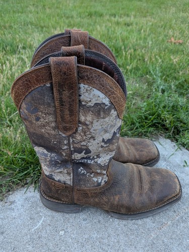 Durango Men Rebel DDB443BP Rebel Brown Camo Western Cowboy Boots Sz 10.5 M
