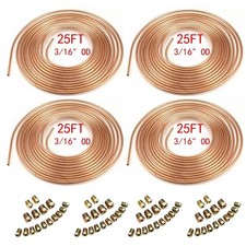4 Sst 316 Od 25 Foot Coil Roll Fittings Copper Nickel Brake Line Tubing Kit