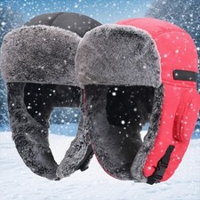 Winter Fur Earflap Hunting Hat Ushanka Russian Aviator Thermal Warm Snow Ski Cap