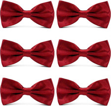Men's Bowties Formal Satin Solid - 6/12 Pack Bow Ties Pre-tied Adjustable Ties f