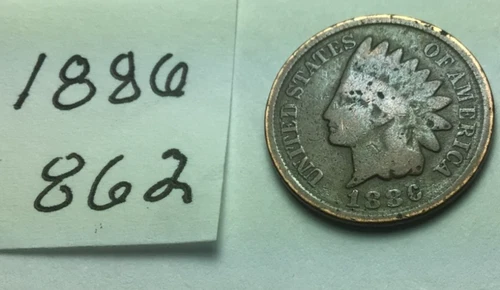 1886 Indian Head Penny;   GOOD condition; #862