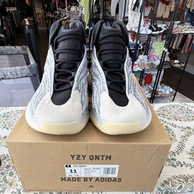 adidas Yeezy QNTM Boost Gray/Black/White Q46473 Men's Mid Top Lace-Up Neoprene