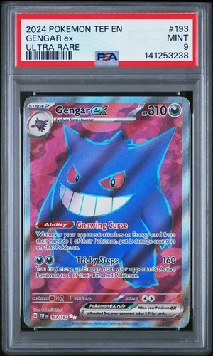 2024 POKEMON TEF EN-TEMPORAL FORCES ULTRA RARE #193 GENGAR EX PSA 9