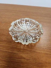Ashtray Trinket Dresser Dish Heavy Crystal Glass 4" Diameter