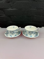 Portmeirion Botanic Blue Tea Cups and Saucers Set of 2