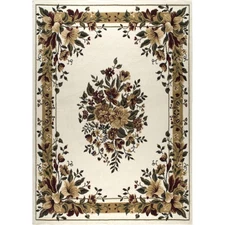 HOME DYNAMIX Optimum Caspian Floral Area Rug, Ivory/Green, 5'2"x7'2"