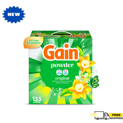 New Gain Powder Laundry Detergent, Original, 123 oz, 133 Loads, Odor Eliminating