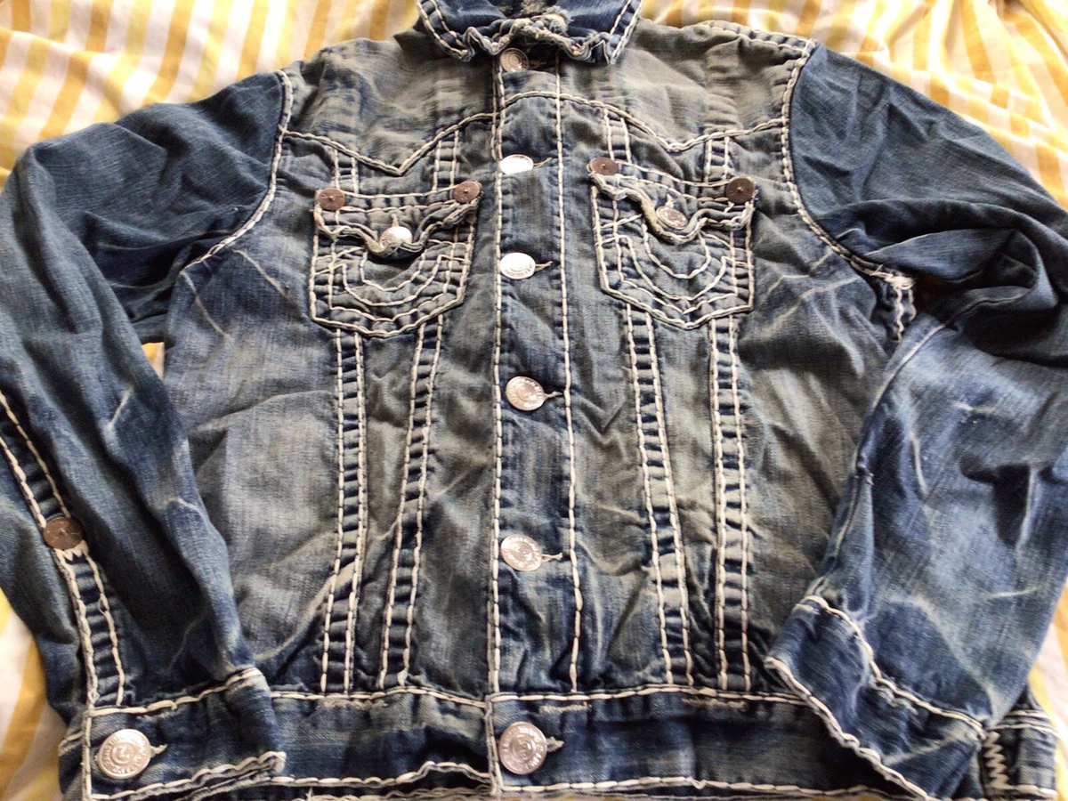 True religion cheap denim jacket mens