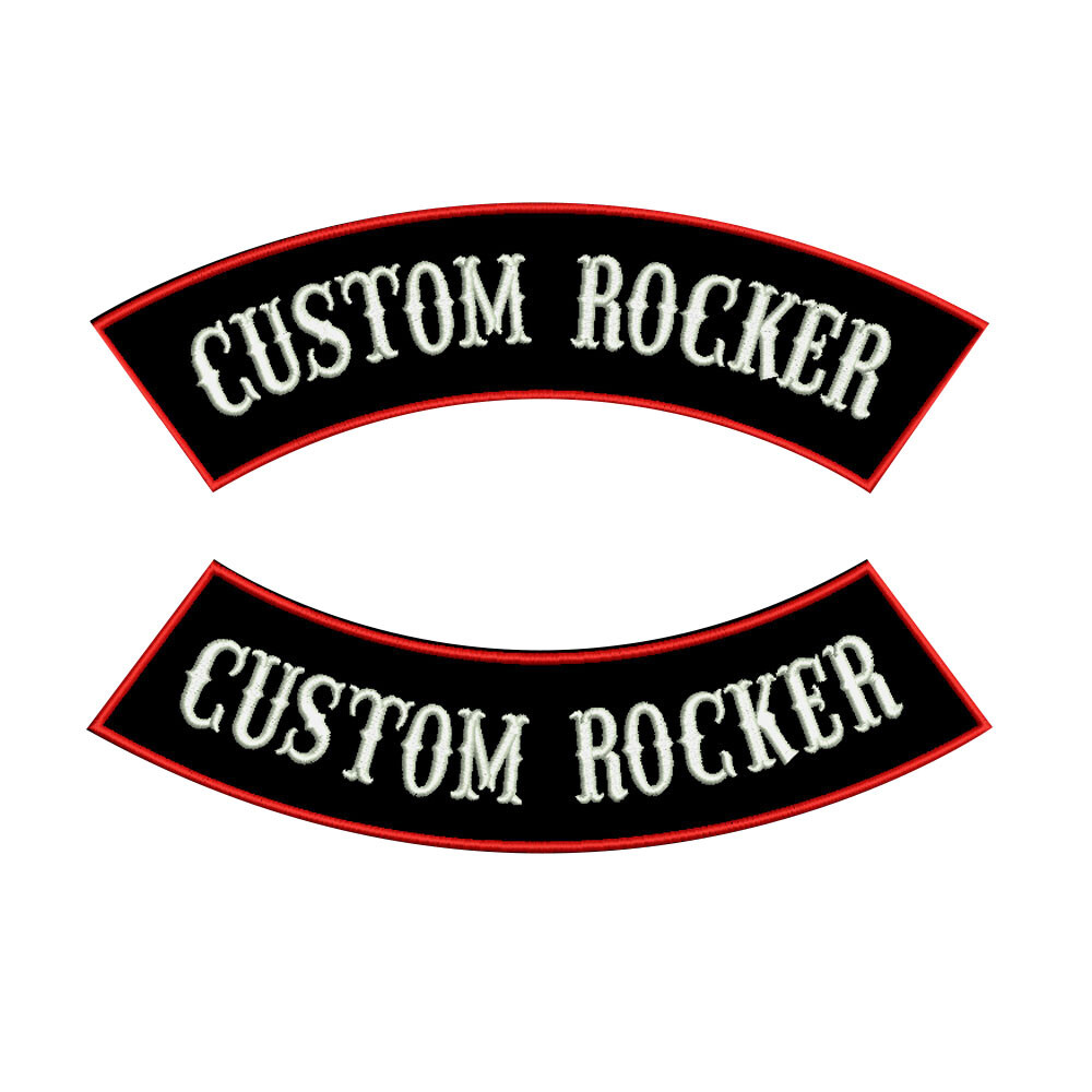 Custom Rocker Back Patch Embroidered MC Biker Club Name Patch